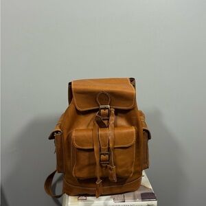 Handmade Brown Leather Backpack